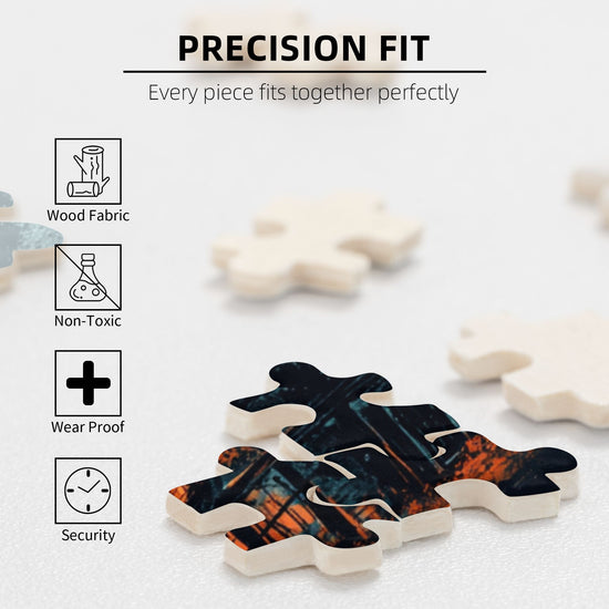 1000-Piece Abstract Geometric Art Puzzle - Premium Wooden Puzzle with Precision Fit, 75cm x 50cm