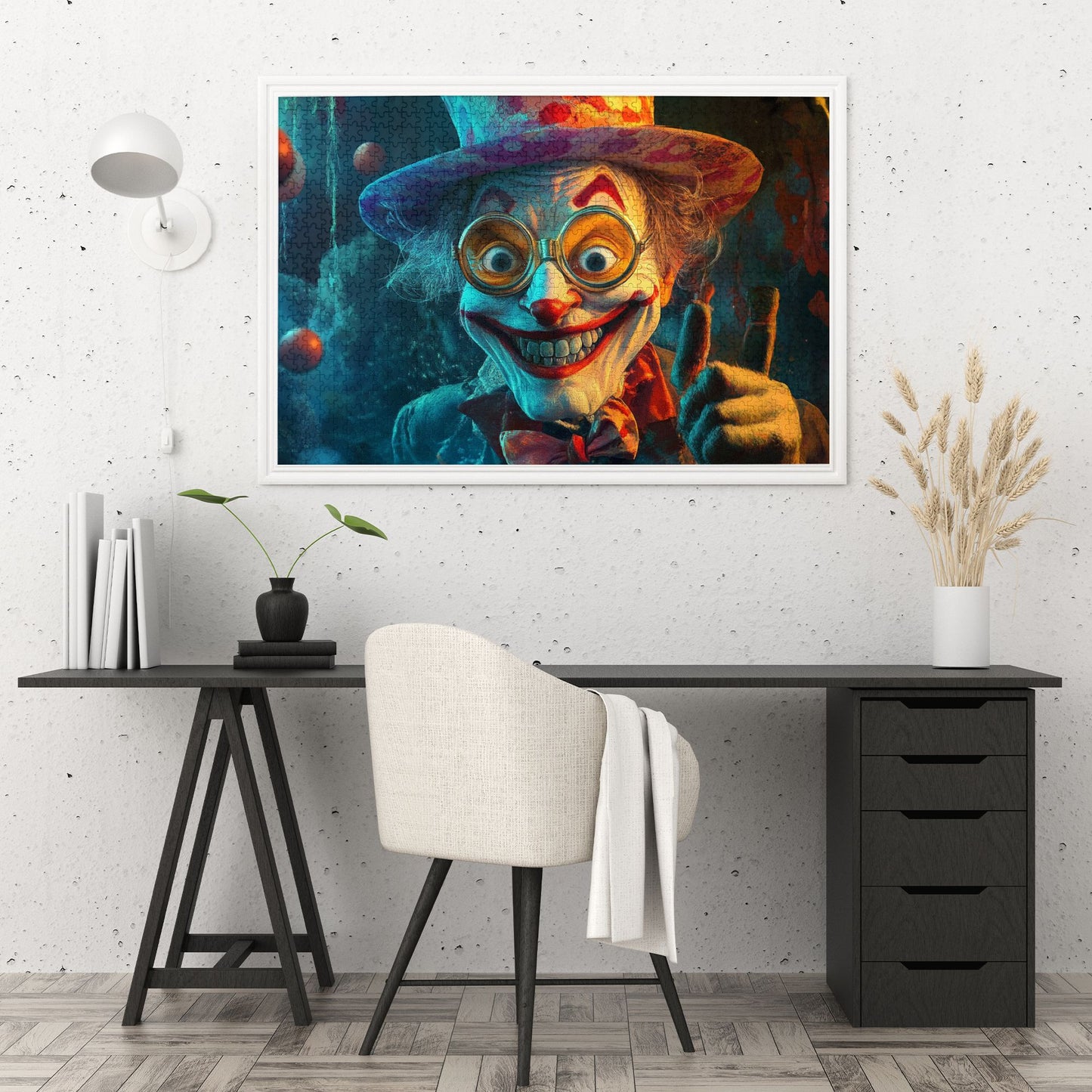 1000-Piece Creepy Clown Puzzle - Premium Wooden Puzzle with Precision Fit, 75cm x 50cm