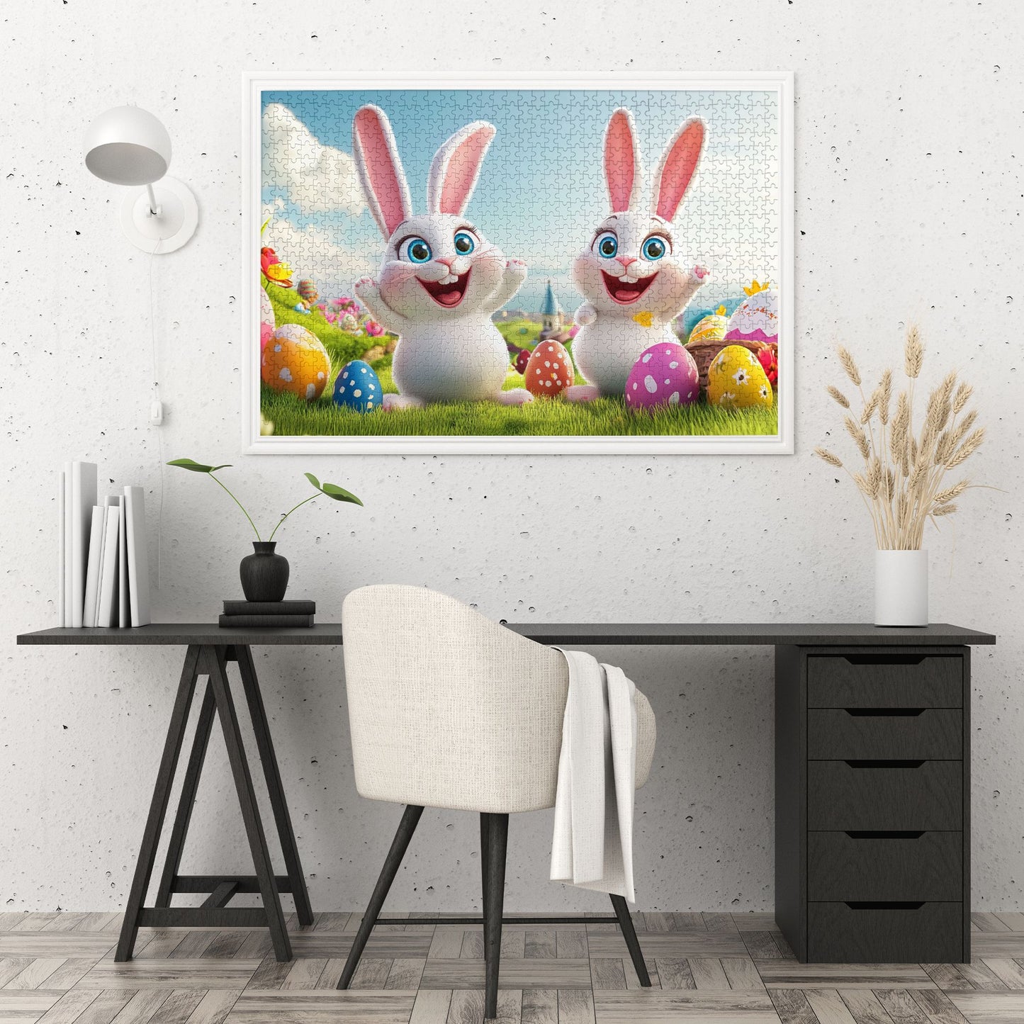 1000-Piece Easter Bunny Puzzle - Premium Wooden Puzzle, Vibrant Colors, Precision Fit, 75cm x 50cm