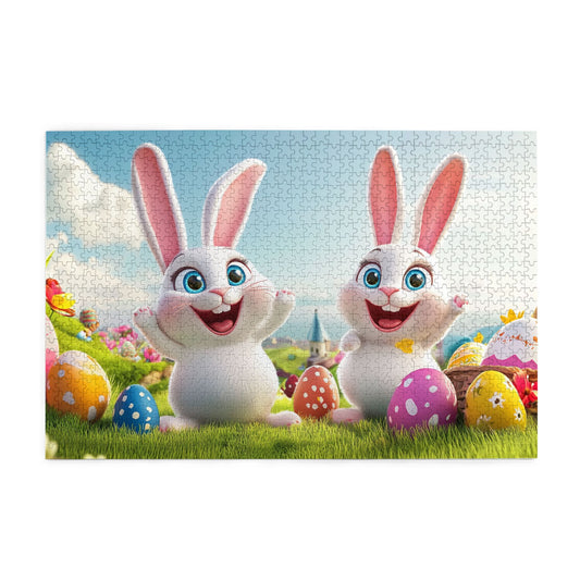 1000-Piece Easter Bunny Puzzle - Premium Wooden Puzzle, Vibrant Colors, Precision Fit, 75cm x 50cm