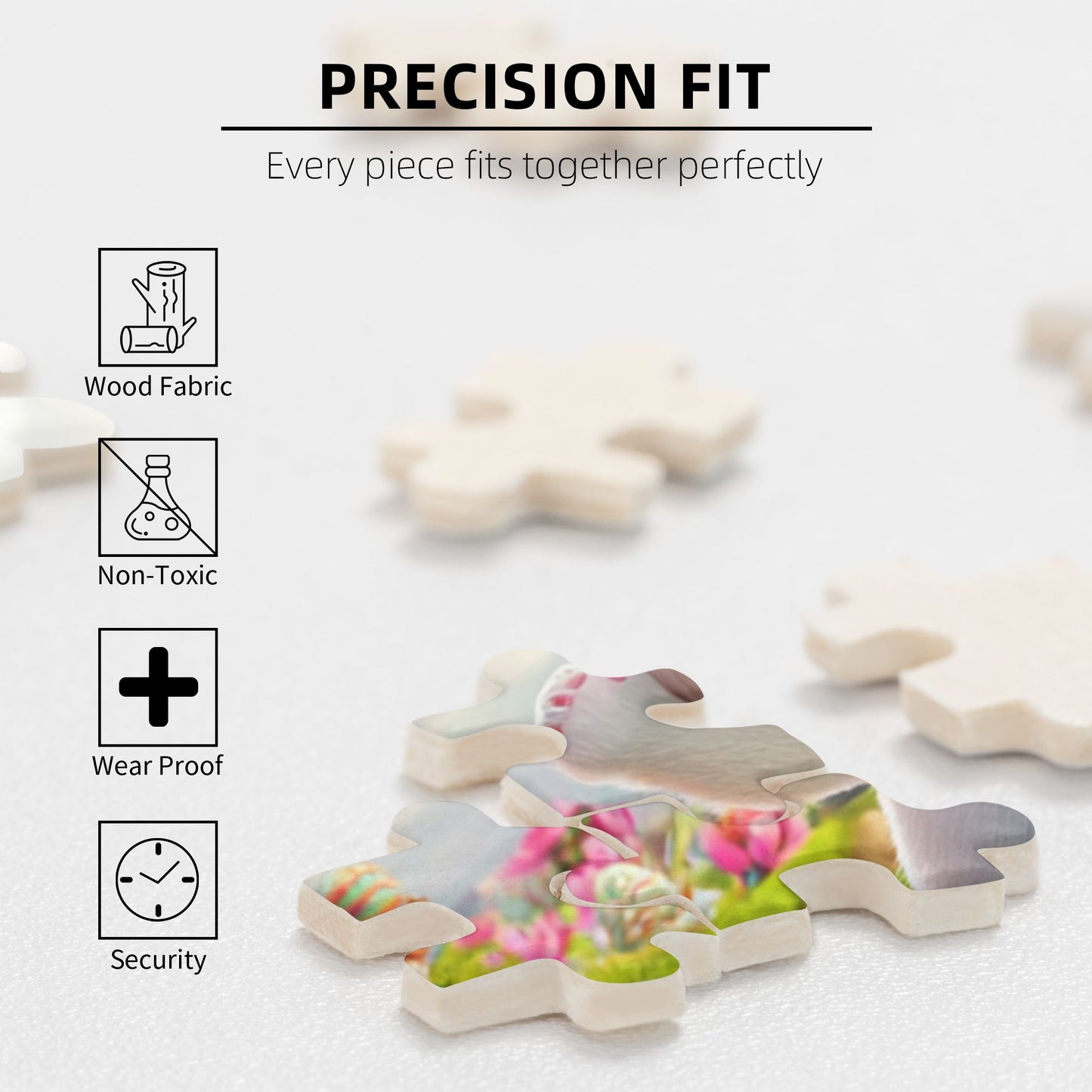 1000-Piece Easter Bunny Puzzle - Premium Wooden Puzzle, Vibrant Colors, Precision Fit, 75cm x 50cm