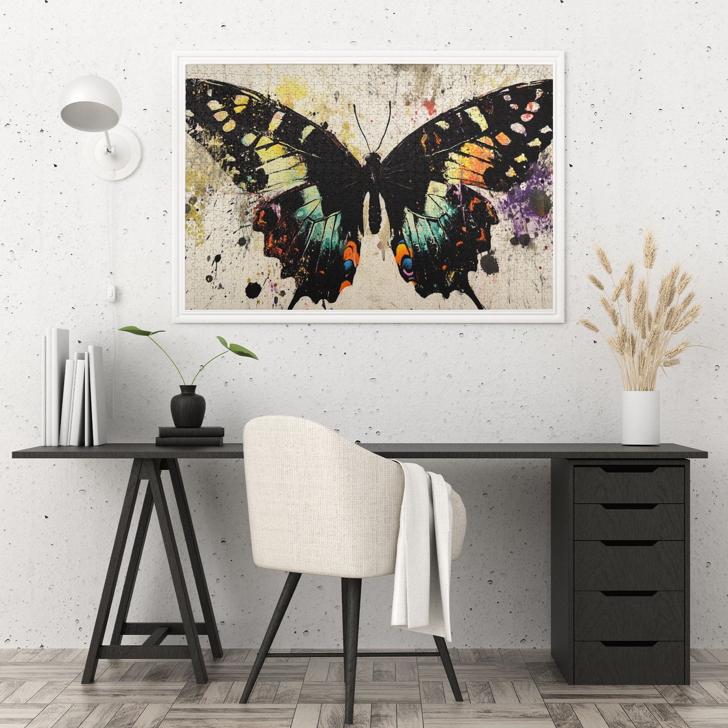 1000-Piece Butterfly Art Puzzle - Premium Wooden Puzzle, Unique Design, Precision Fit, 75cm x 50cm