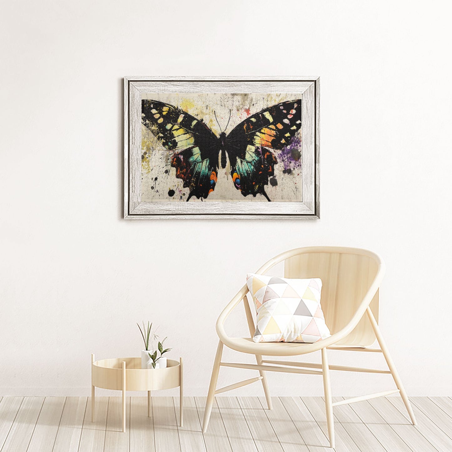 1000-Piece Butterfly Art Puzzle - Premium Wooden Puzzle, Unique Design, Precision Fit, 75cm x 50cm