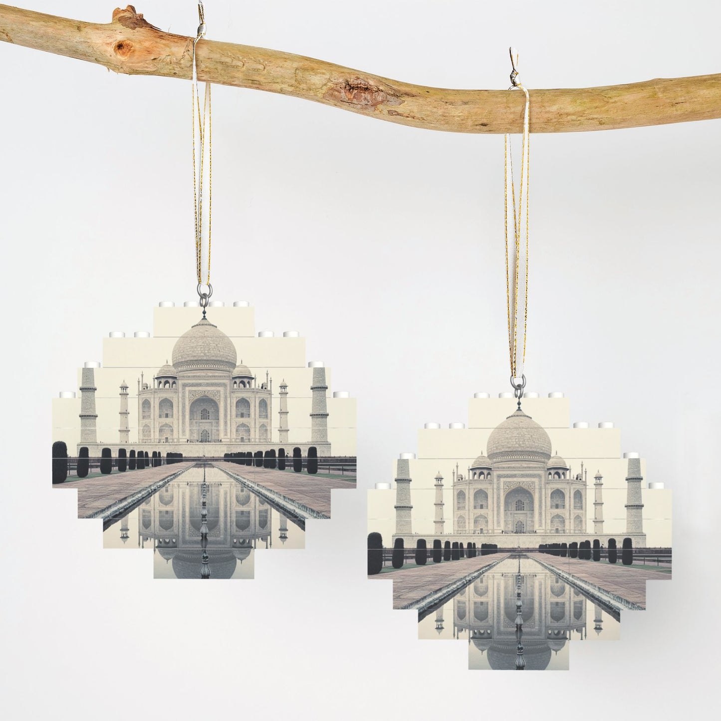 Taj Mahal Mini Puzzle Keychain - 22 Plastic Pieces, Portable Creative Souvenir, 9.5cm x 8.8cm