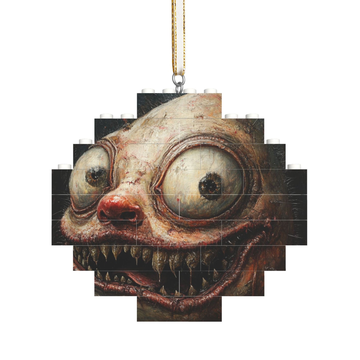 Horror Style Mini Puzzle Keychain - 22 Plastic Pieces, Creative Decoration, 9.5cm x 8.8cm