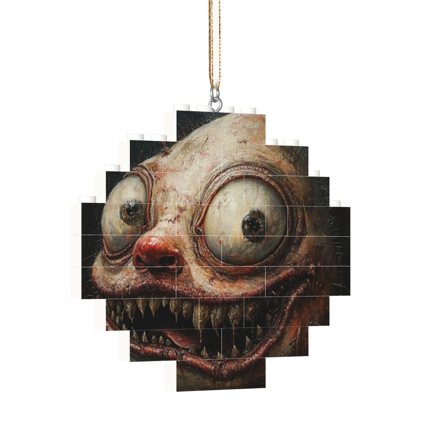 Horror Style Mini Puzzle Keychain - 22 Plastic Pieces, Creative Decoration, 9.5cm x 8.8cm