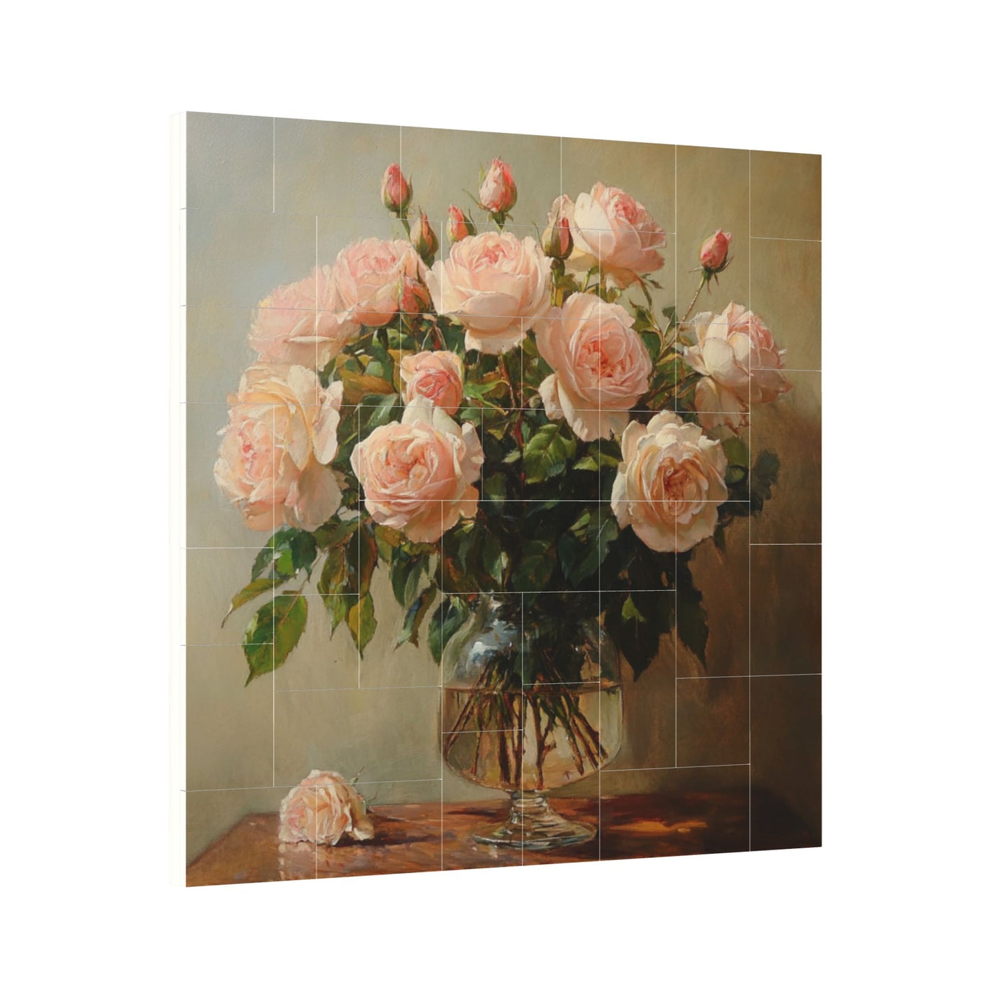 63-Piece Rose Art Puzzle - High-Quality Plastic Puzzle, Portable Design, 0.7cm Thickness, 99g