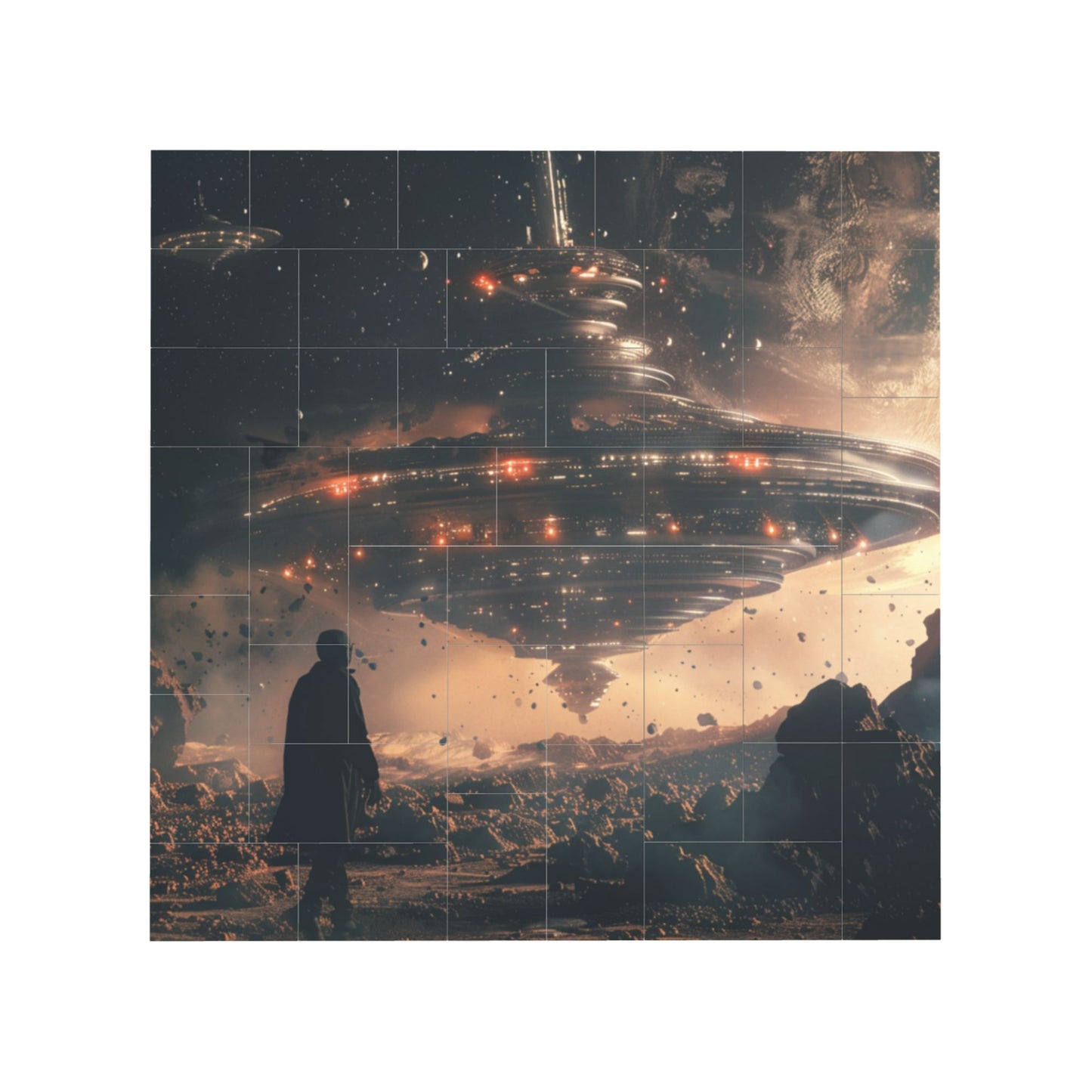 63-Piece Sci-Fi Puzzle - Space-Themed Plastic Puzzle, Lightweight and Portable, 0.7cm Thickness, 99g