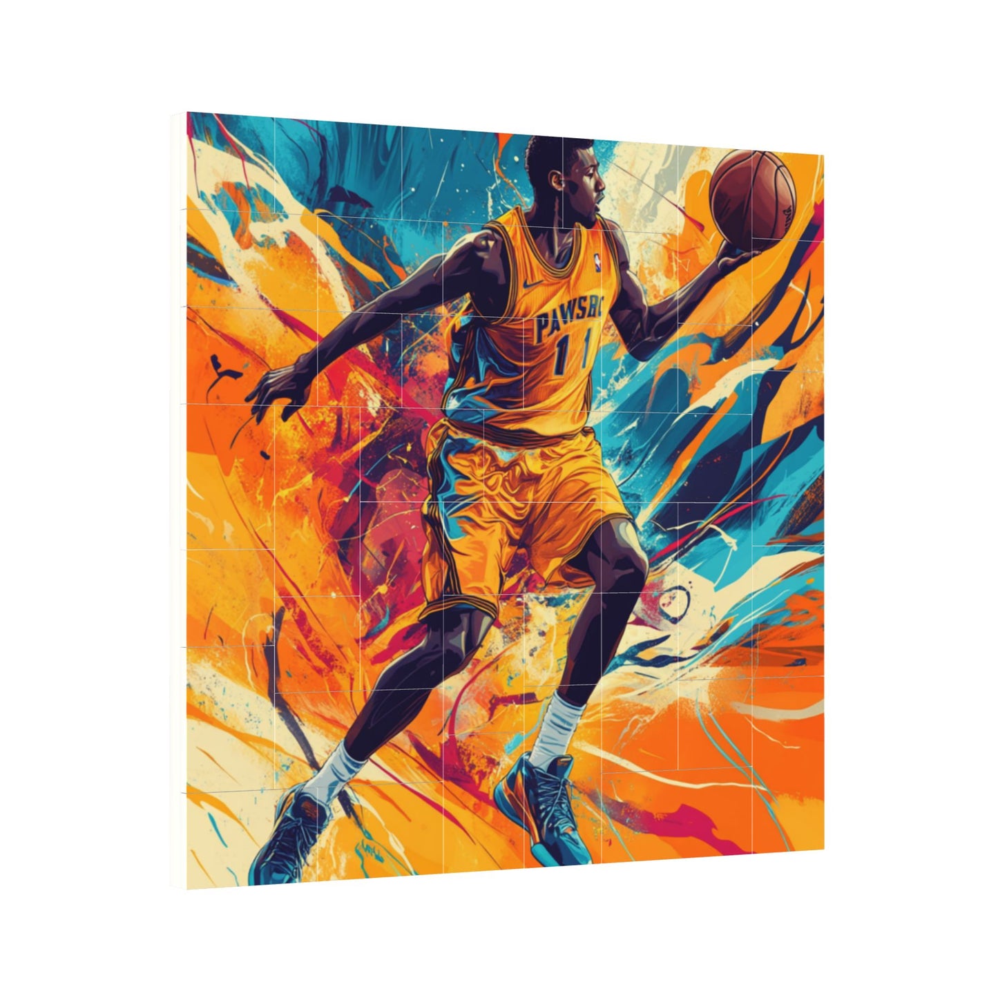 63-Piece Basketball Action Art Puzzle - High-Quality Plastic, 0.7cm Thickness, Lightweight 99g